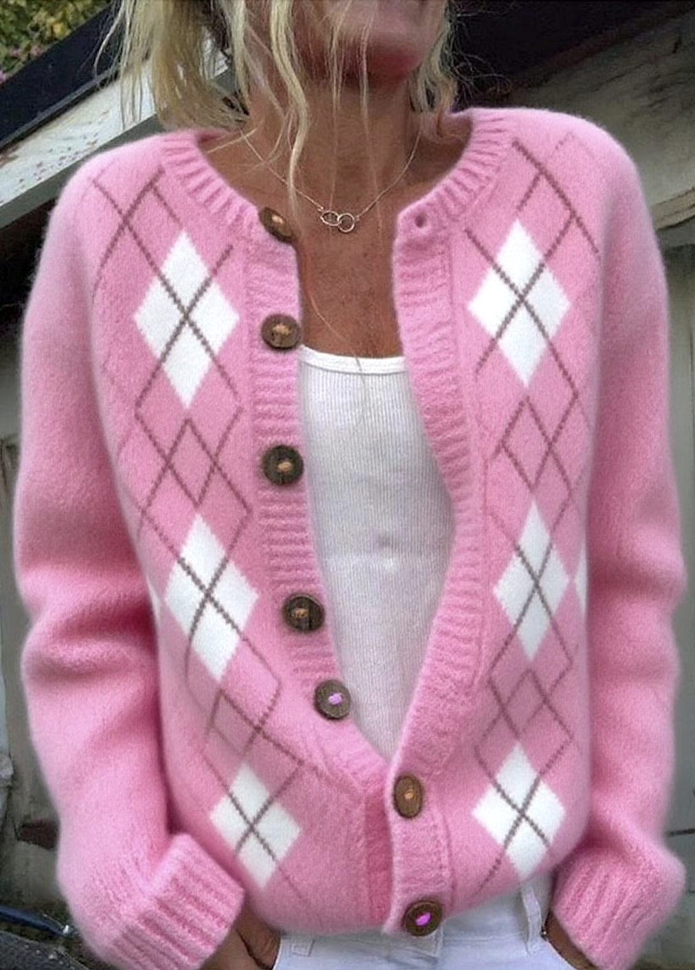 Loose Plain Wool/Knitting Casual Cardigan