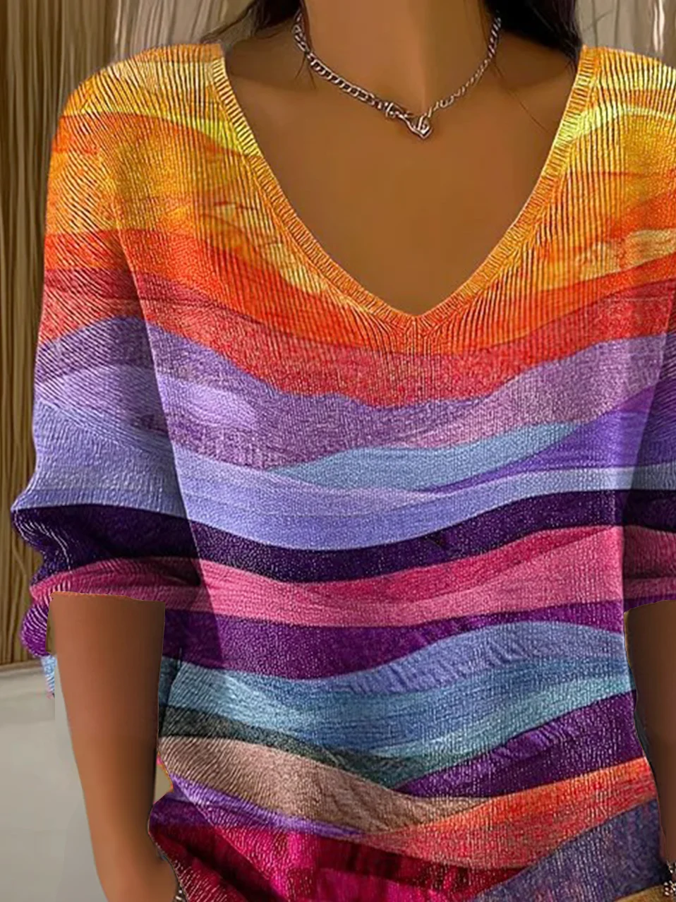 Women's Retro Striped Pattern T-Shirt Casual Comfort Regular Striped Top