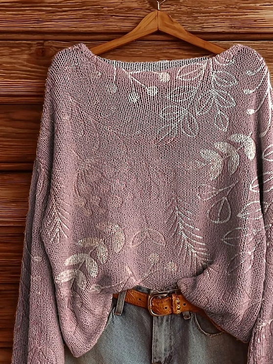 Women's Floral Print Casual Long Sleeve Top