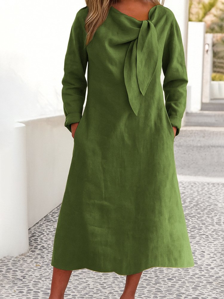 Plain Regular Fit Casual Dress With No