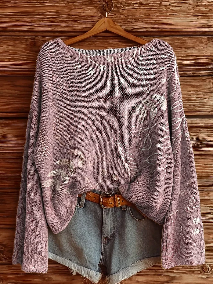 Women's Floral Print Casual Long Sleeve Top