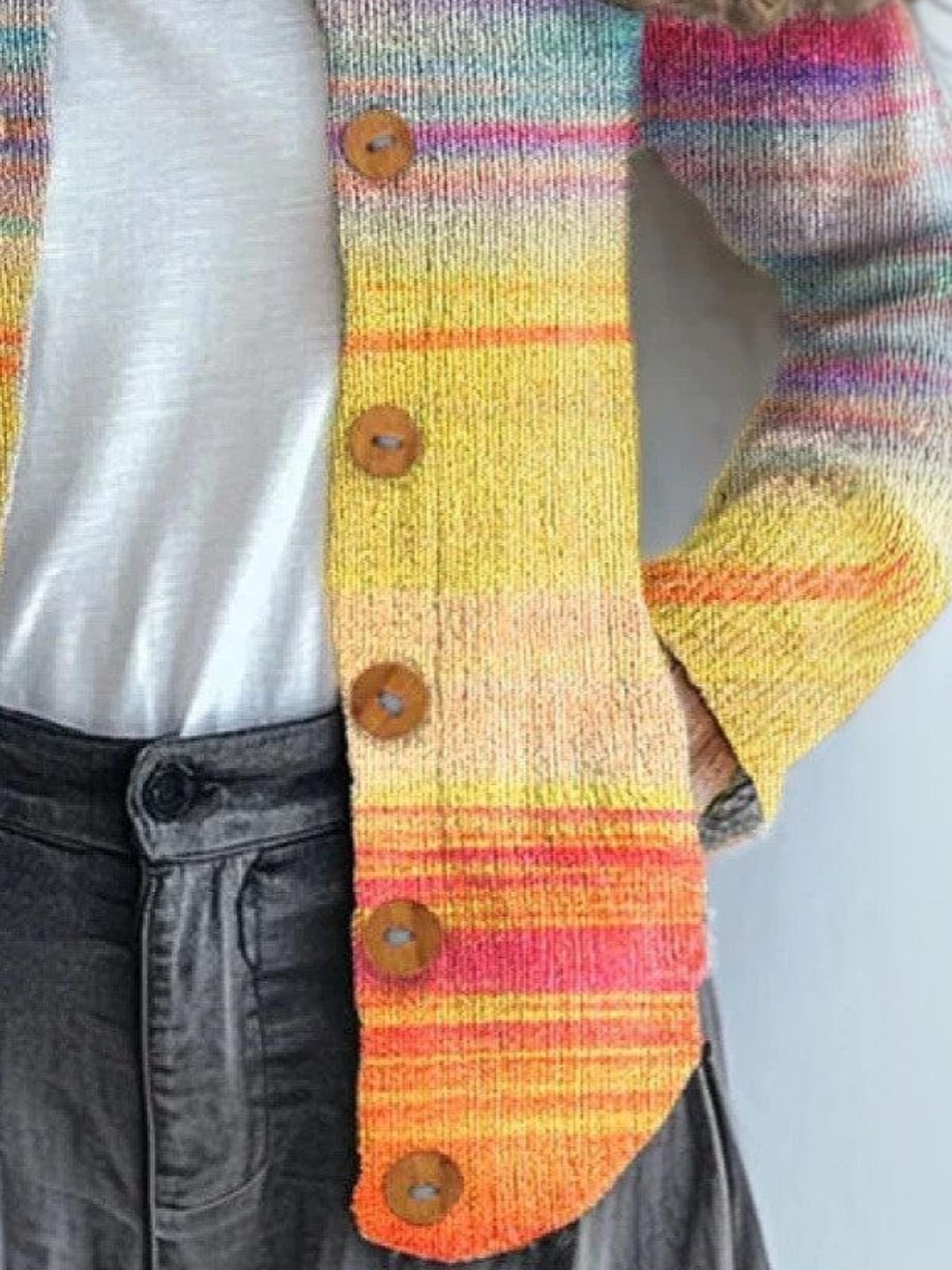 Casual Regular Fit Ombre Knitted Cardigan