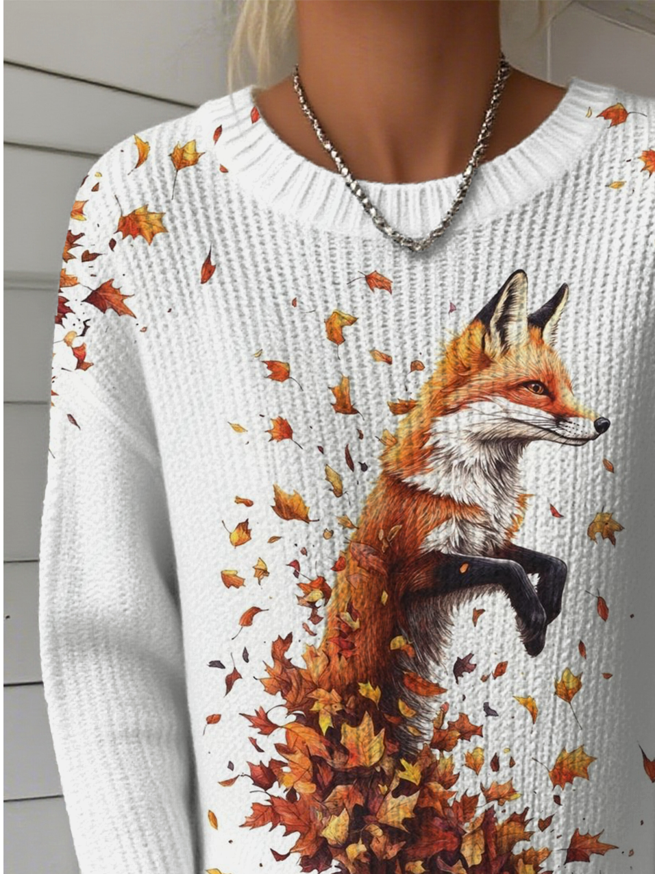 Women's Autumn Pattern Crewneck Sweater Casual Comfort Regular Pullover Sweatshirt