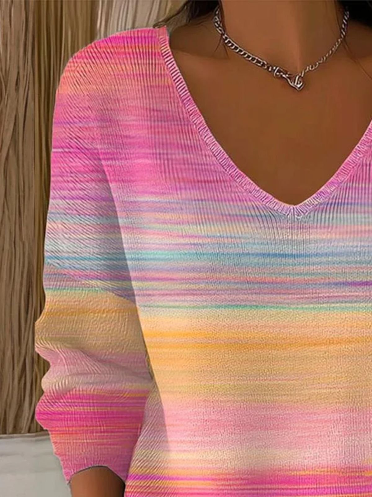 Casual Ombre Cotton Sweater