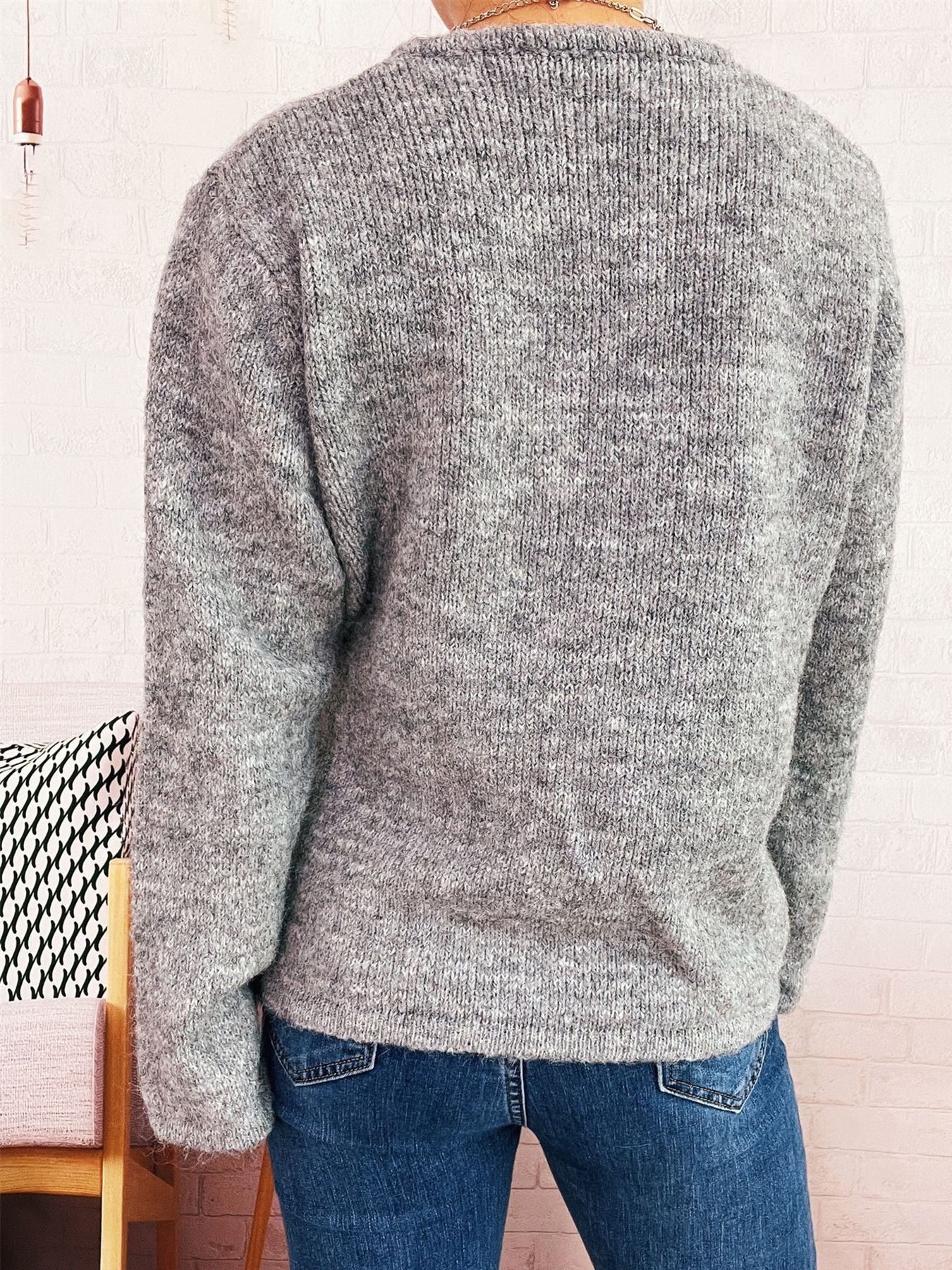 V Neck Regular Fit Casual Sweater