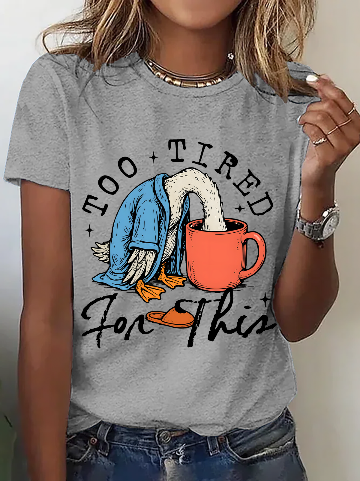 Too Tired for This Print T-Shirt