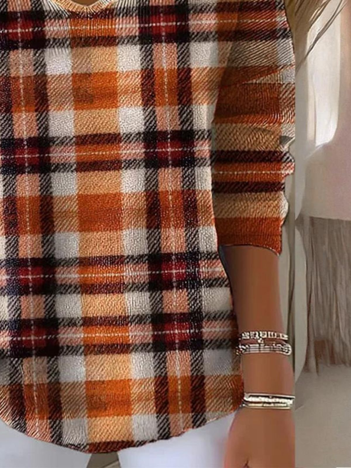 V Neck Casual Sweater