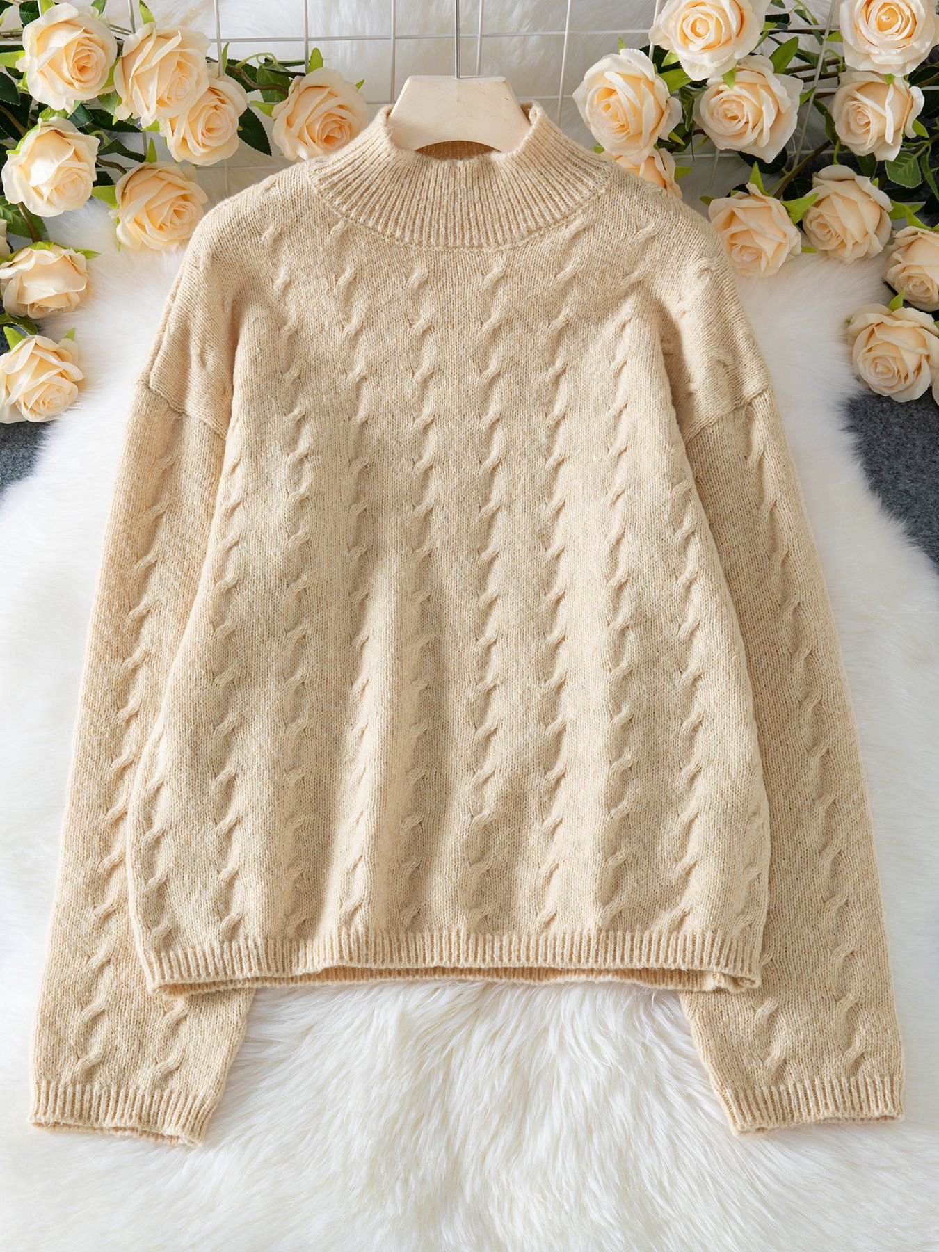 Plain Casual Crew Neck Sweater