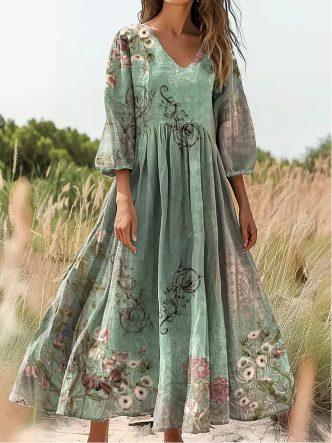 Loose Casual Crew Neck Dress