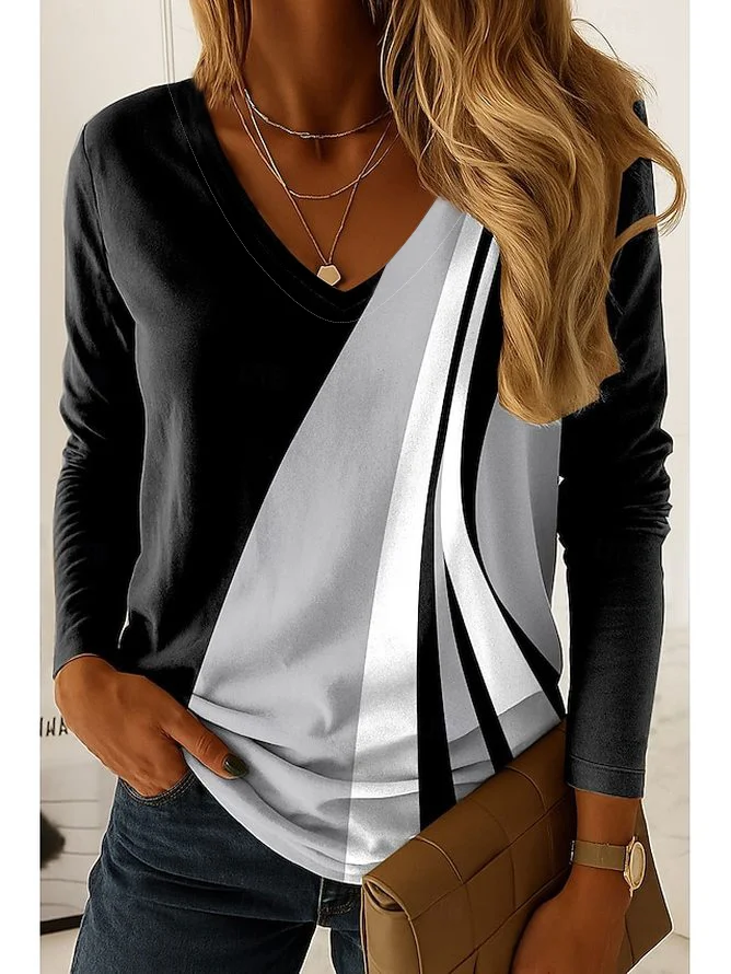 Casual Cotton V Neck T-Shirt