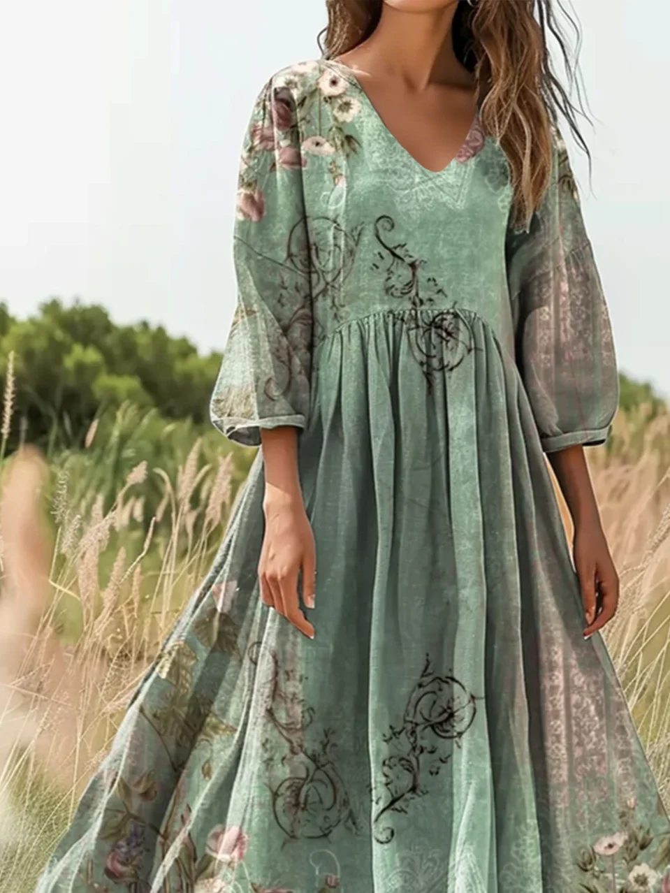 Loose Casual Crew Neck Dress