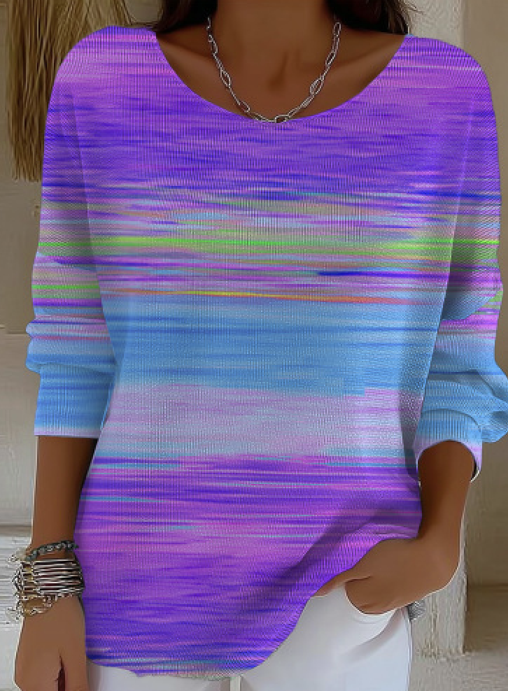 Casual Regular Fit Ombre V Neck T-Shirt