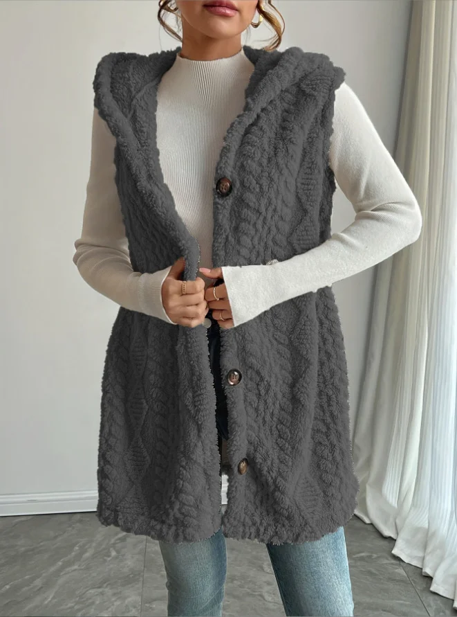 Casual Plain Hoodie Regular Fit Cardigan