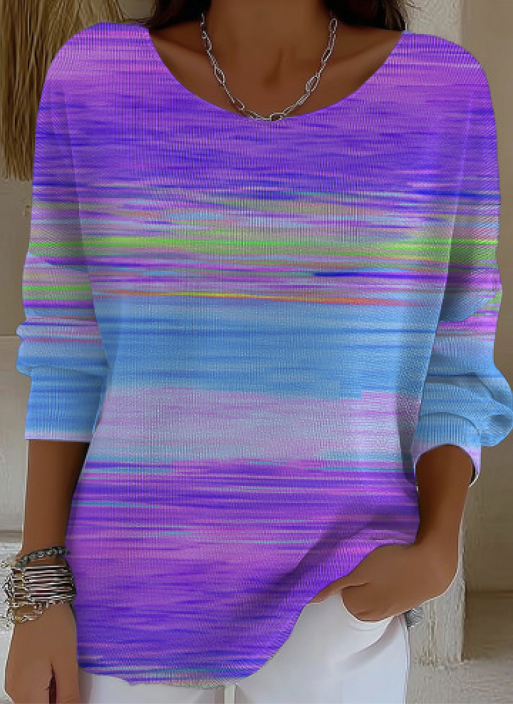 Casual Regular Fit Ombre V Neck T-Shirt