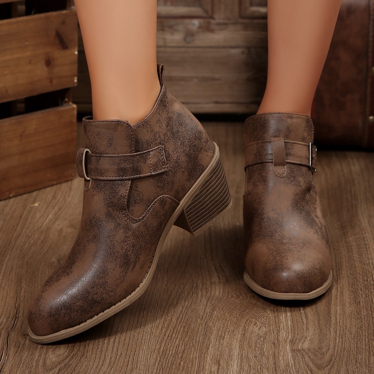 Pu Plain Autumn Boots