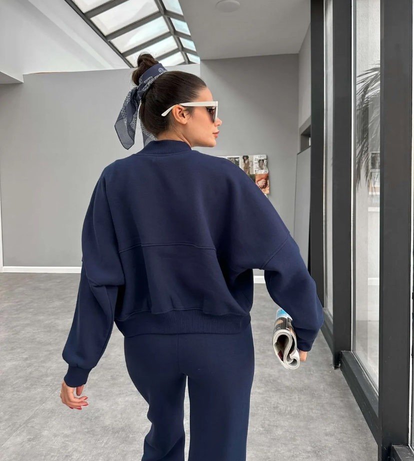 Casual Suit Autumn And Winter Cardigan Sports Women's Fashion Street Style Long-Sleeved Jacket And Trousers Two-Piece Suit