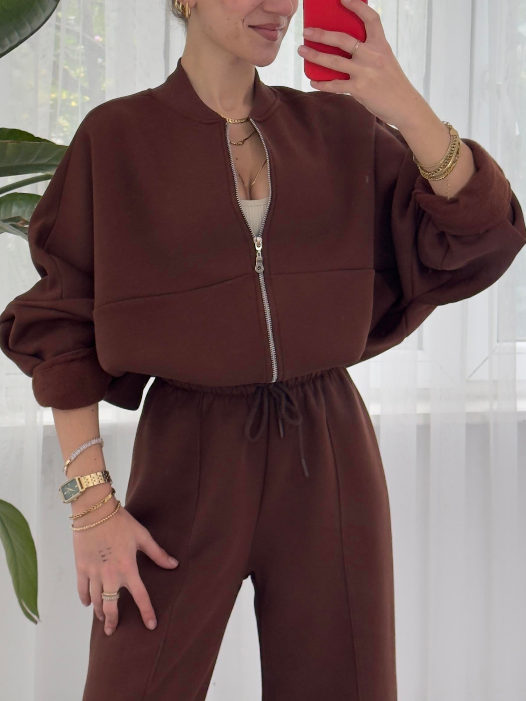 Casual Suit Autumn And Winter Cardigan Sports Women's Fashion Street Style Long-Sleeved Jacket And Trousers Two-Piece Suit