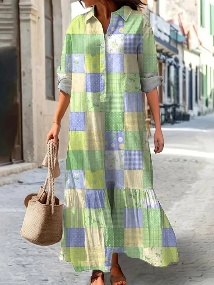 Casual Floral Regular Fit Cotton Dress With No