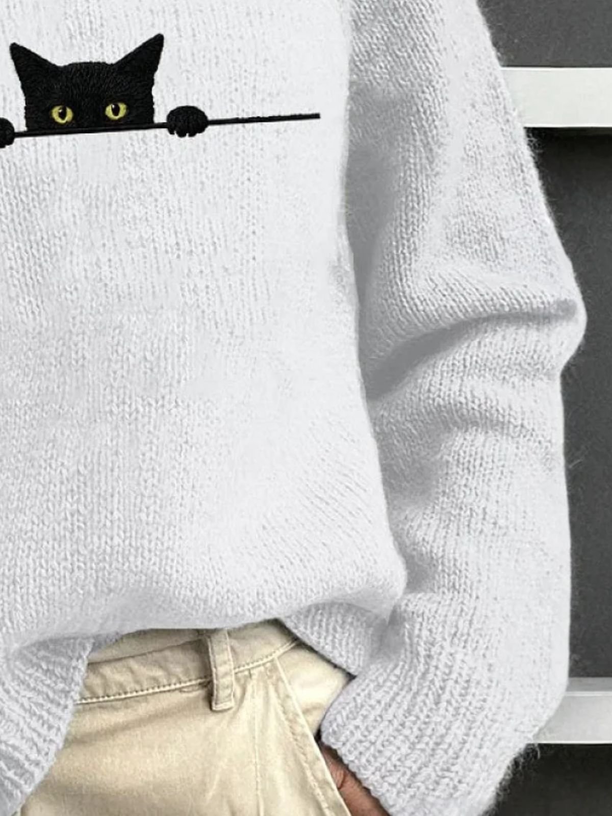 Cat Simple Turtleneck Regular Fit Sweater