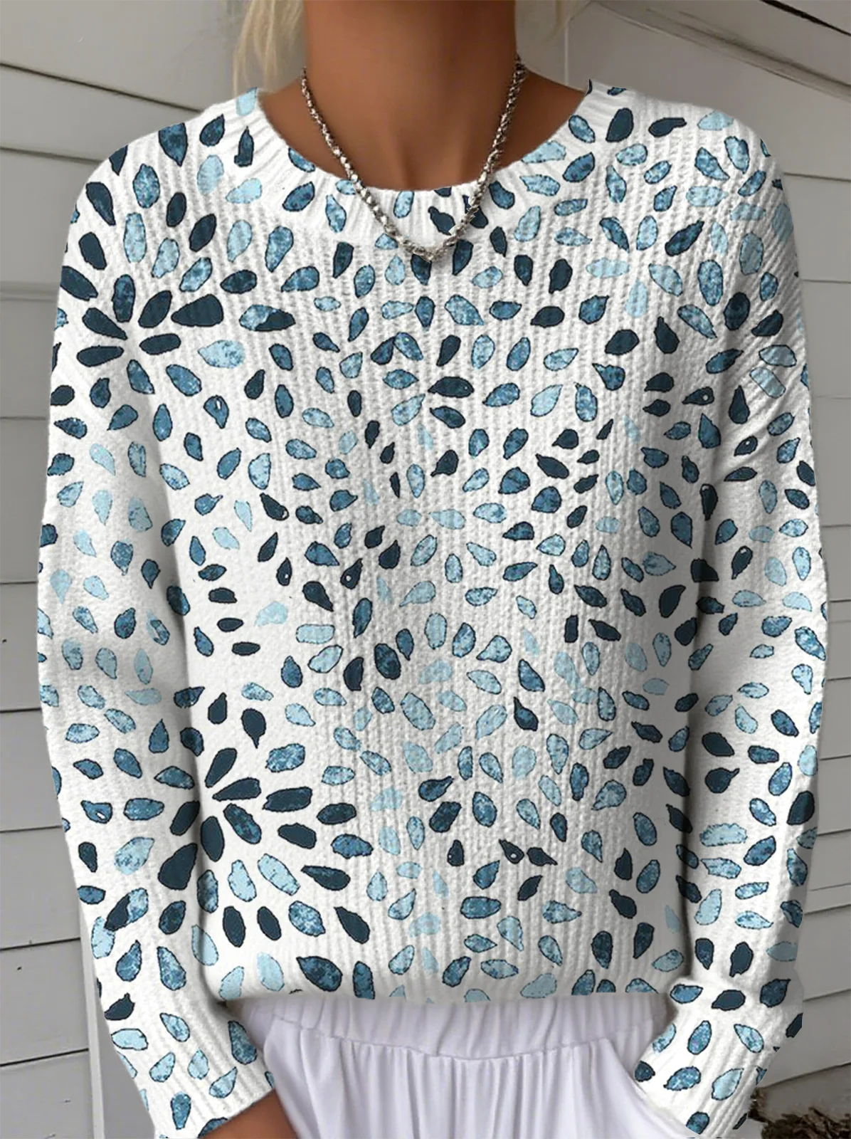 Women's Abstract Polka Dot Pattern Pullover Sweater Regular Autumn/Winter Top