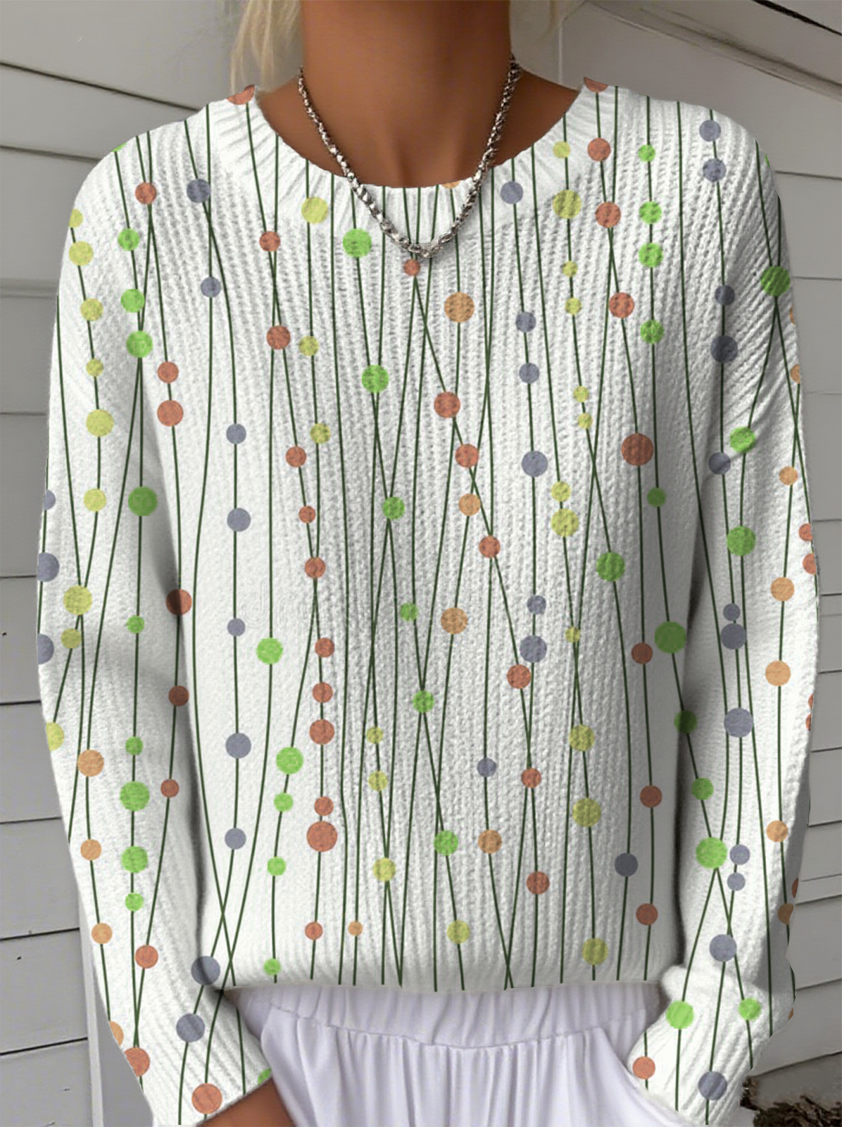Women's Abstract Geometric Pattern Pullover Sweater Regular Autumn/Winter Top