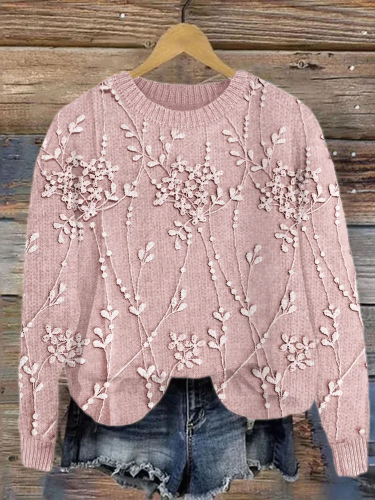 Knitted Casual Printing Sweater