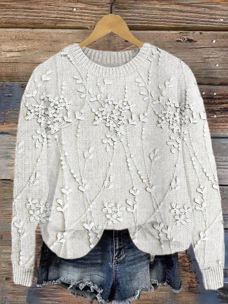 Knitted Casual Printing Sweater