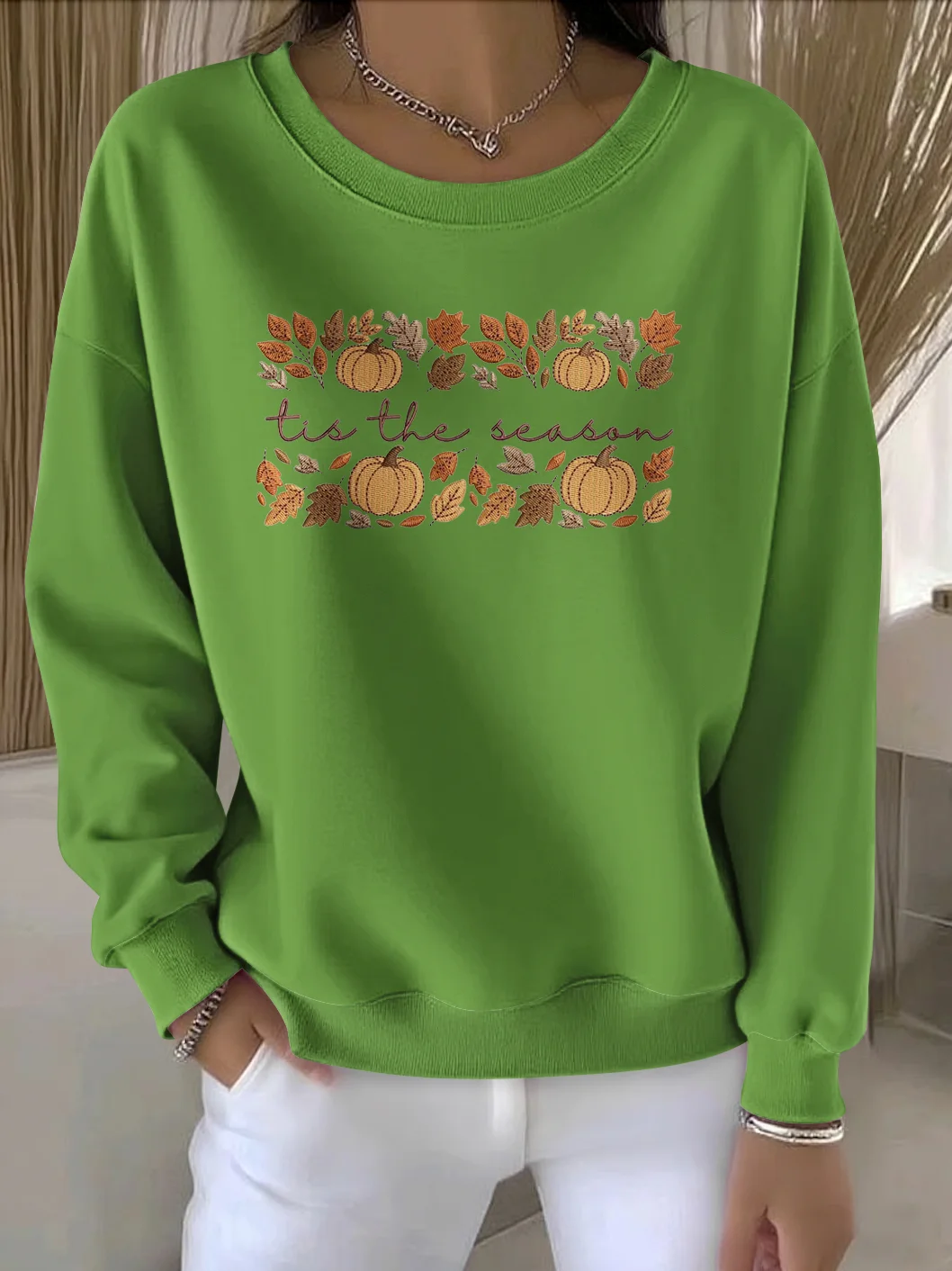 Casual Cotton Crew Neck Sweatshirt
