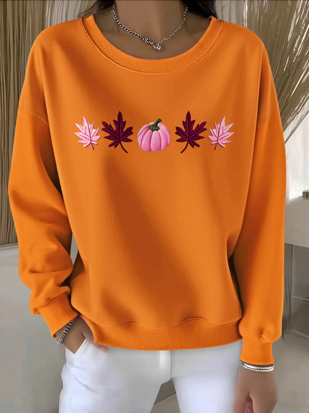 Regular Fit Casual Crew Neck Cotton Sweatshirt