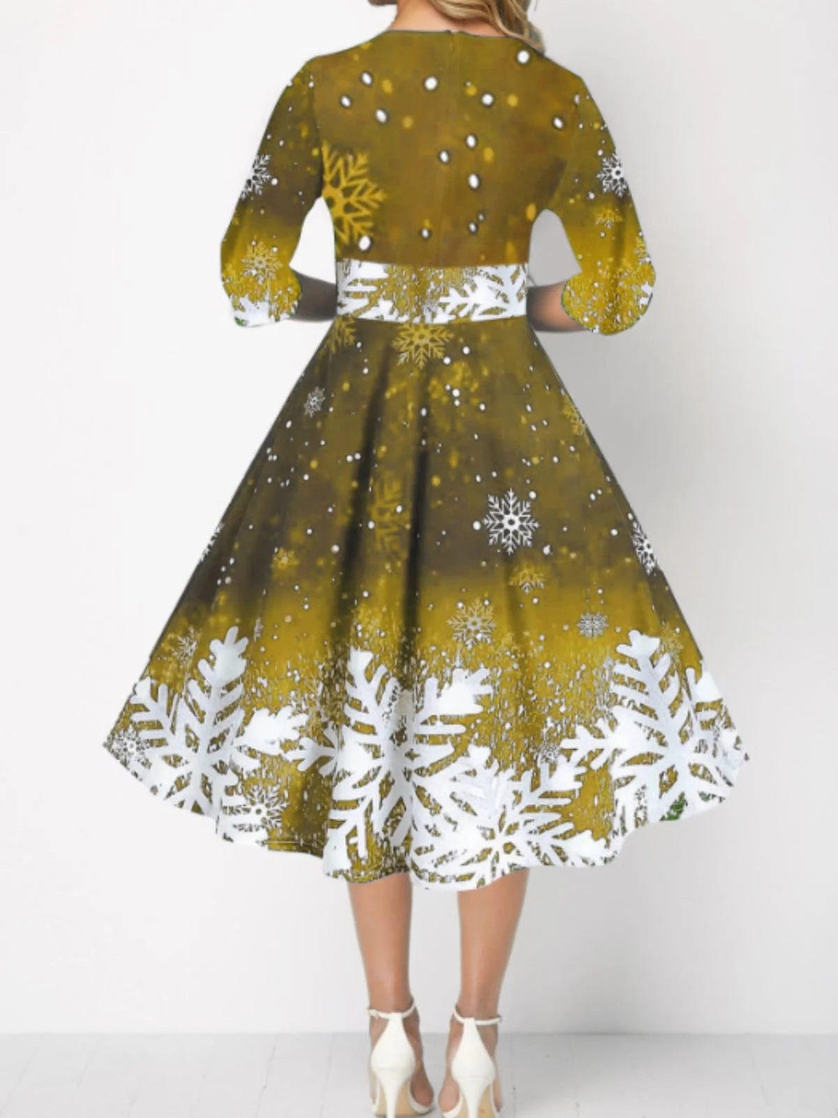Crew Neck Christmas Sexy Regular Fit Dress With No