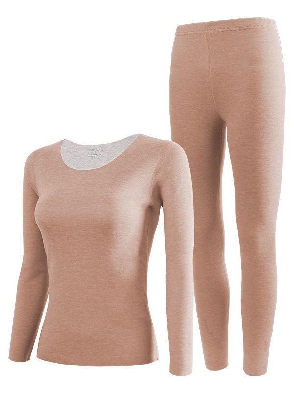 Women's Plain Daily5A antibacterial wool silk warm German velvet autumn clothes and autumn trousers Matching Set