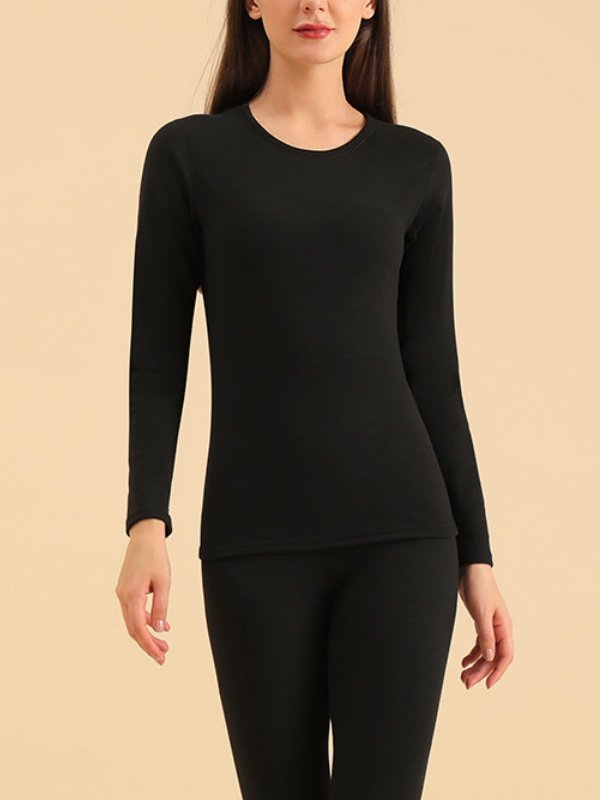 Women's Plain Daily5A antibacterial wool silk warm German velvet autumn clothes and autumn trousers Matching Set