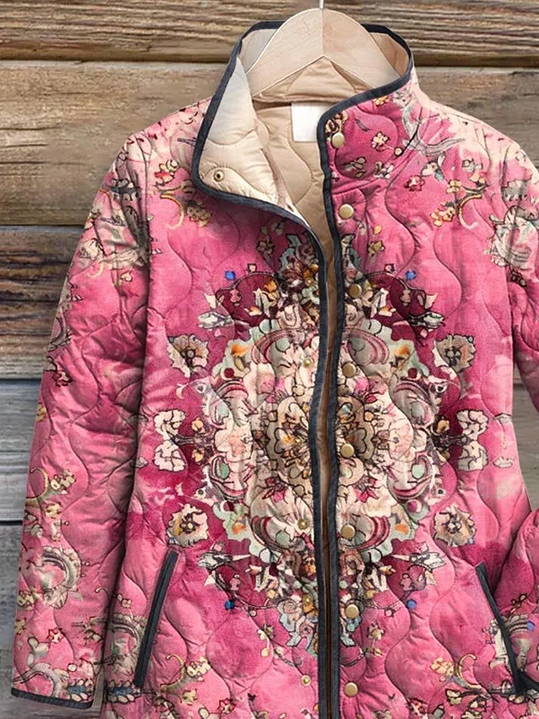 Vintage Stand Collar Padded Jacket
