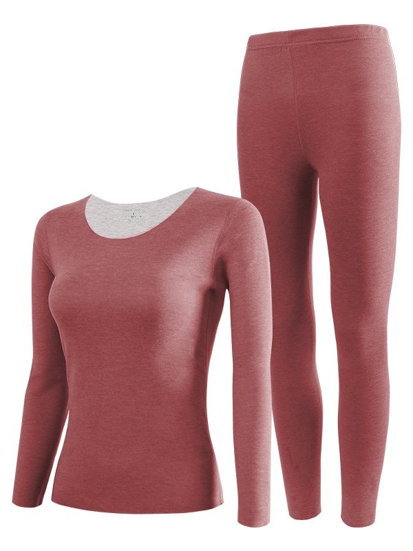 Women's Plain Daily5A antibacterial wool silk warm German velvet autumn clothes and autumn trousers Matching Set