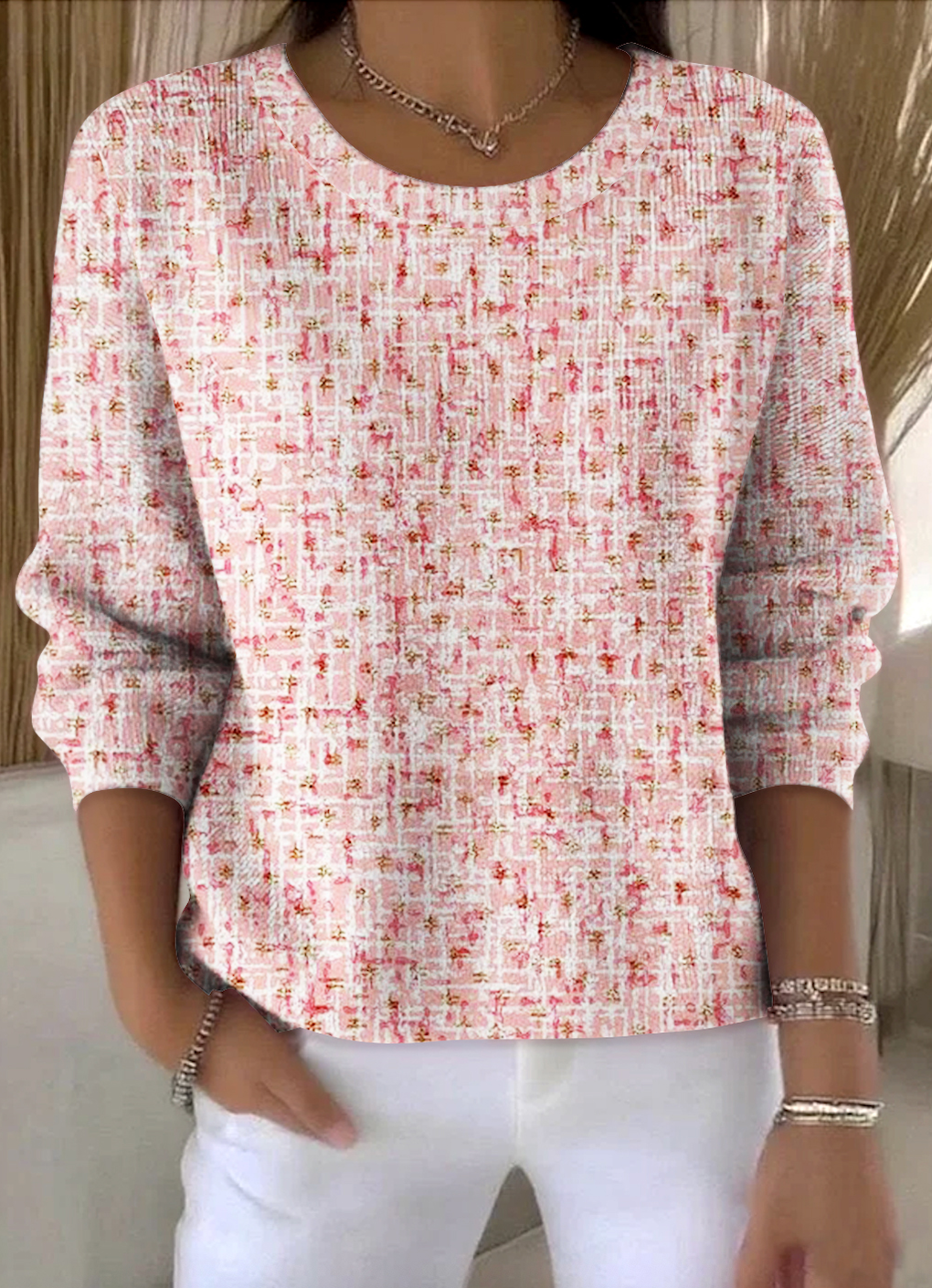 Cotton Geometric Vintage Sweater