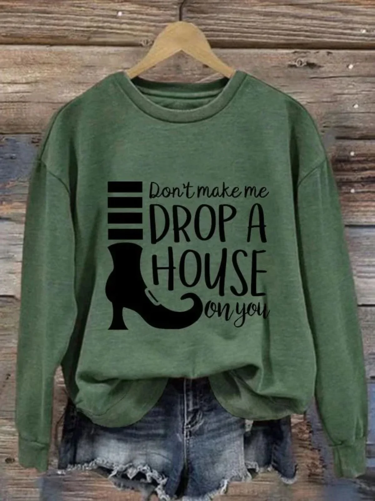 Regular Fit Simple Halloween Cotton Sweatshirt