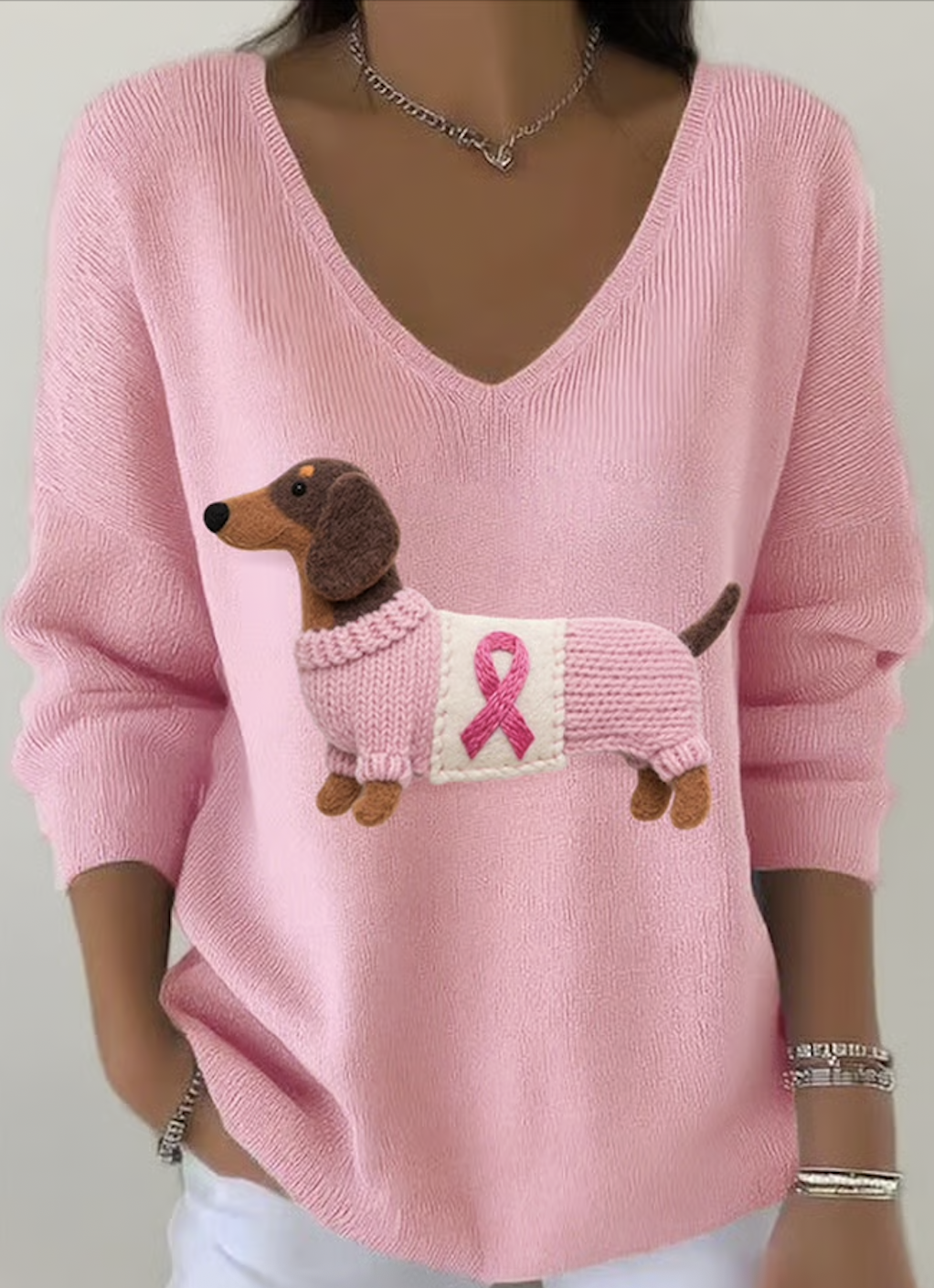 V Neck Casual Regular Fit Sweater