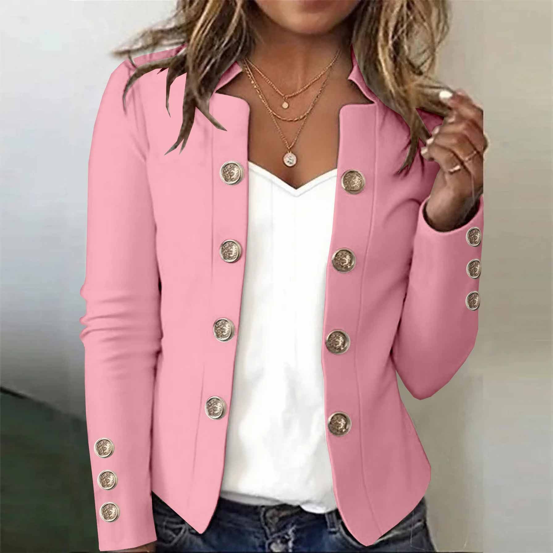 Women's Long-Sleeved Autumn And Winter Button-Down Blazer
