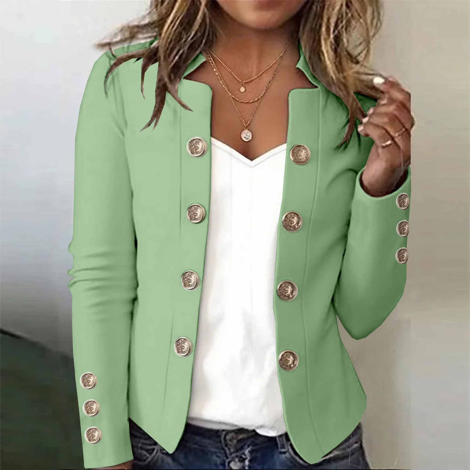 Women's Long-Sleeved Autumn And Winter Button-Down Blazer