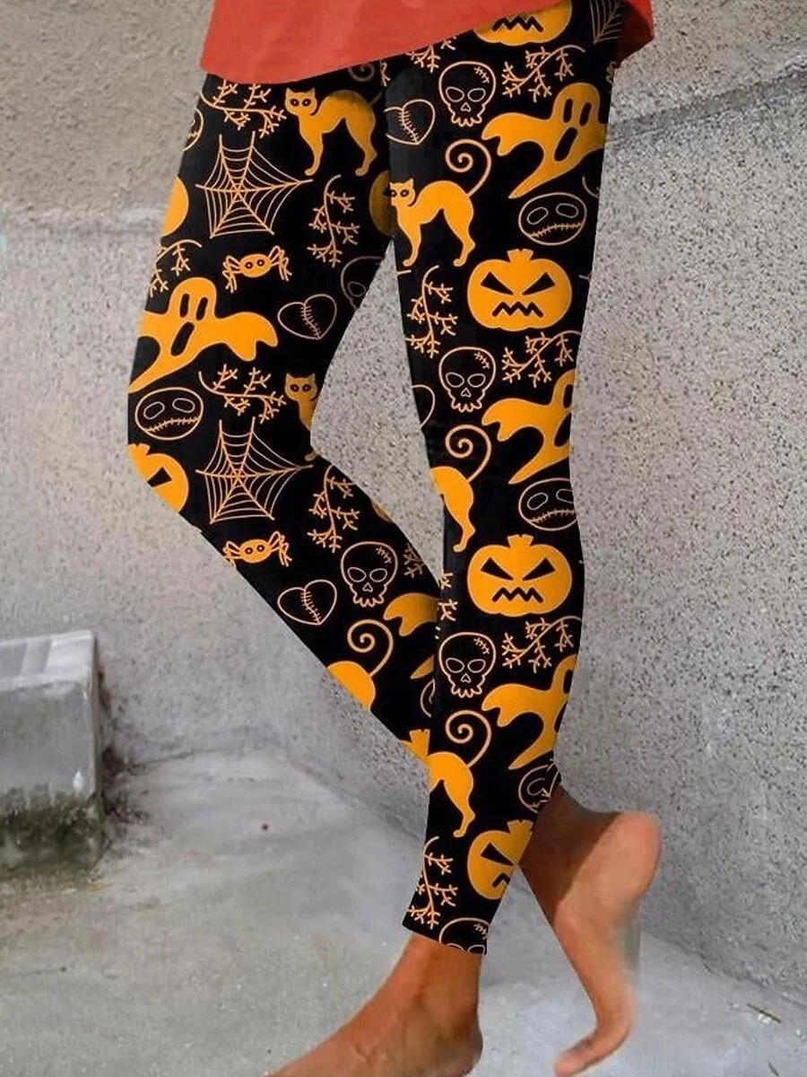 Women's Leggings Vacation Vintage Fashion Ankle-Length High WaistPantsHalloween