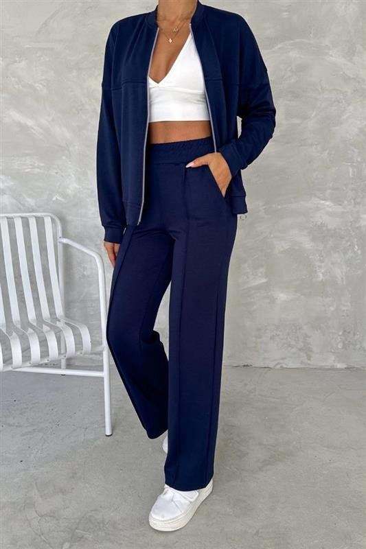 Casual Stand Collar Regular Fit Two-Piece Set