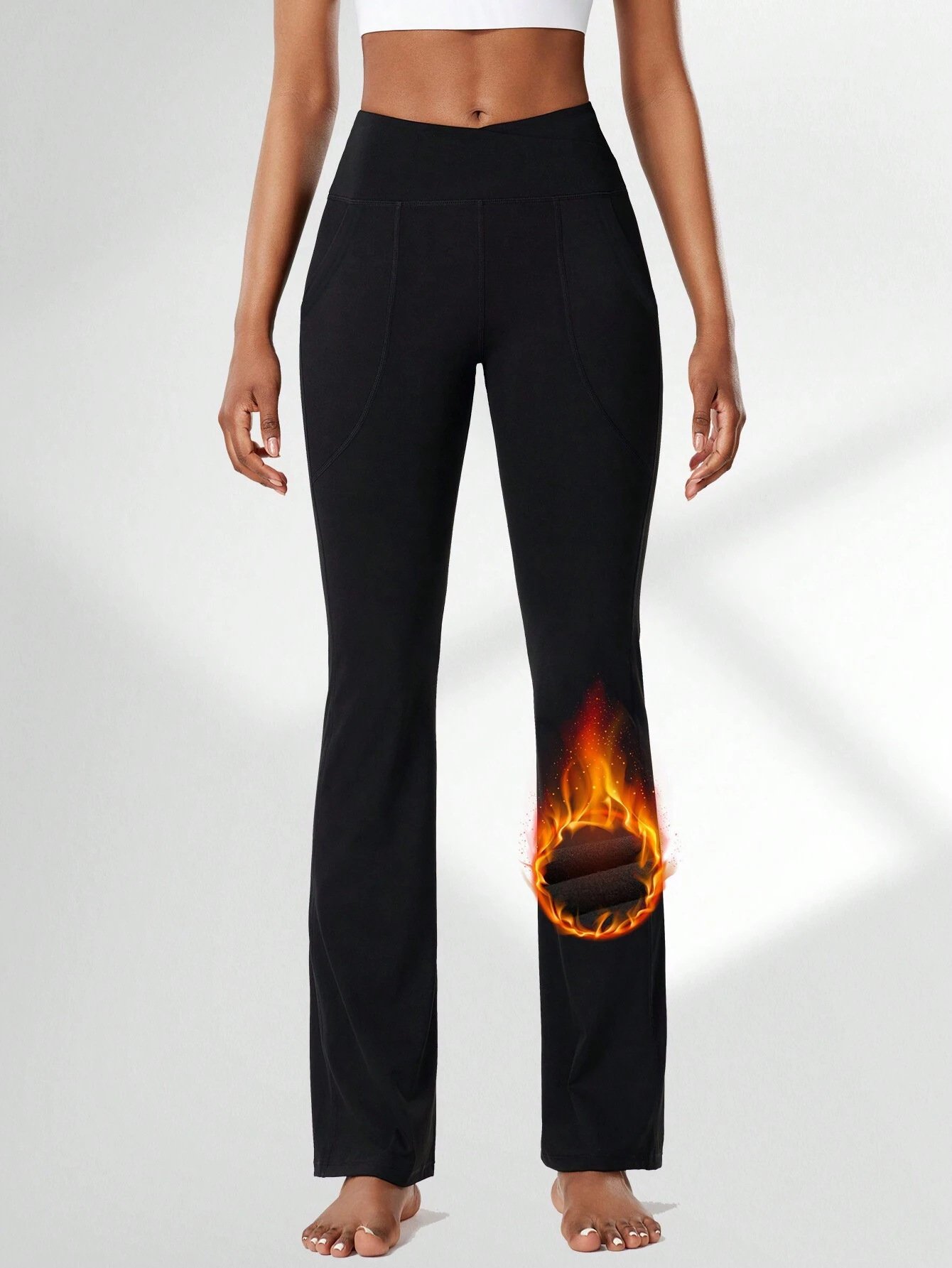 Autumn And Winter Brushed Velvet Flared Yoga Pants Slimming High Waist Hip Lifting Sports Pants