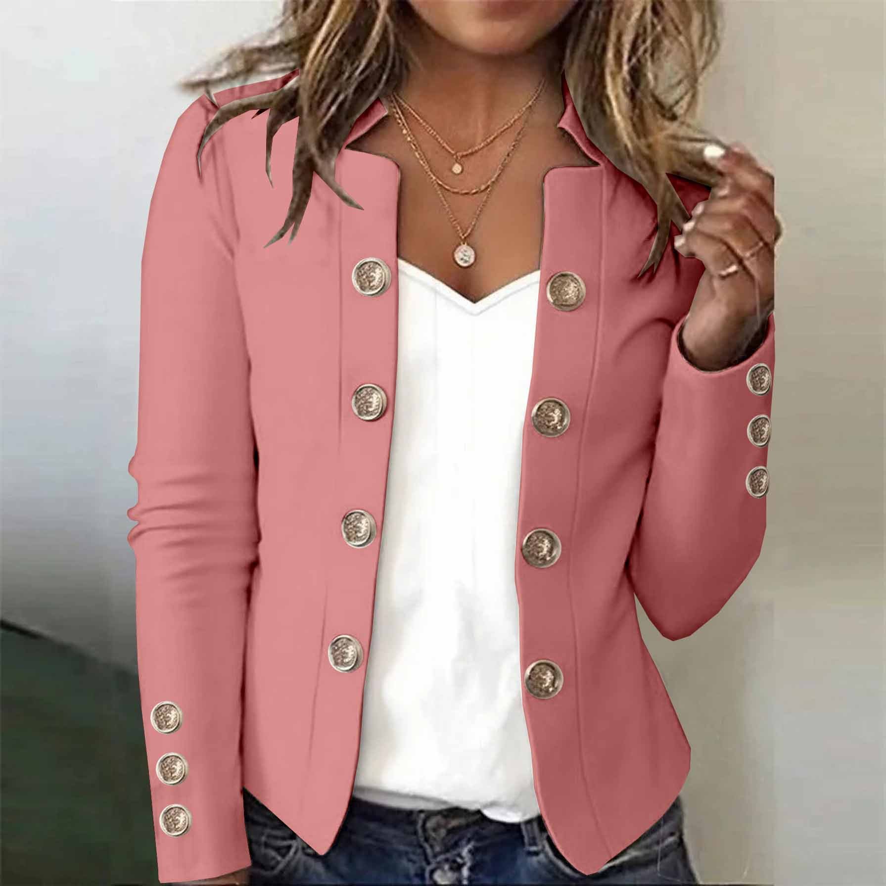 Women's Long-Sleeved Autumn And Winter Button-Down Blazer