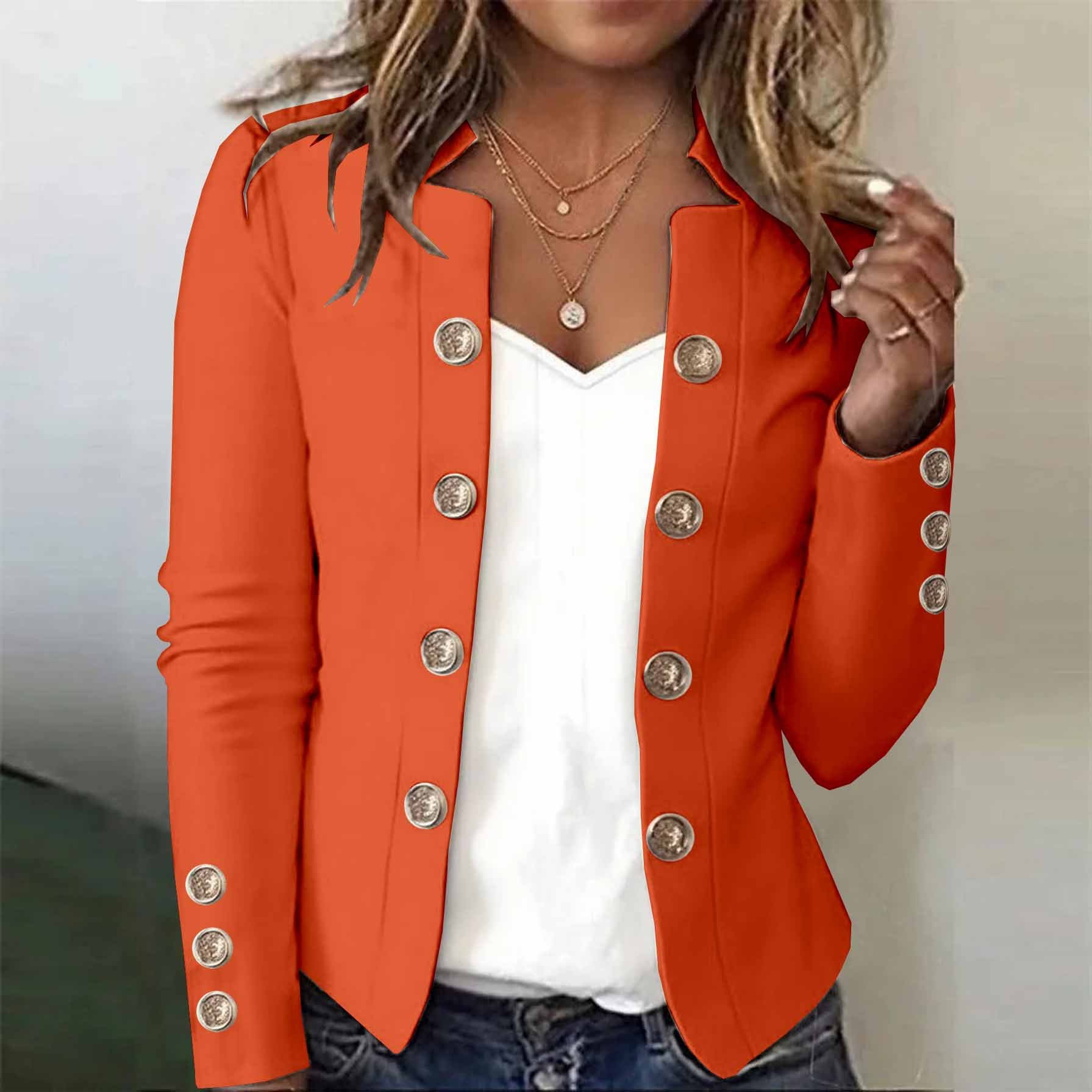 Women's Long-Sleeved Autumn And Winter Button-Down Blazer