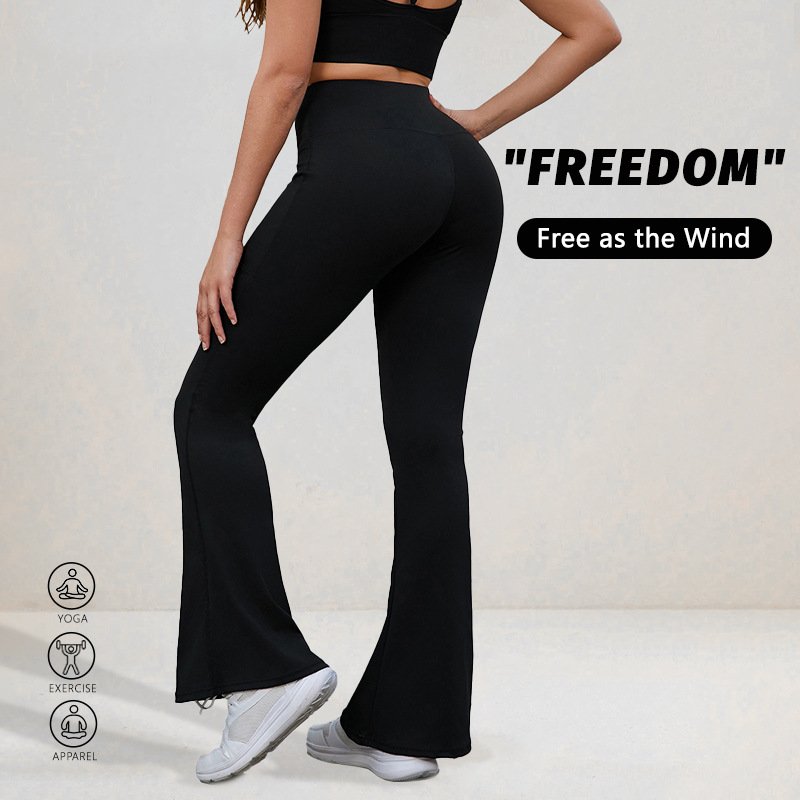 Autumn And Winter Brushed Velvet Flared Yoga Pants Slimming High Waist Hip Lifting Sports Pants