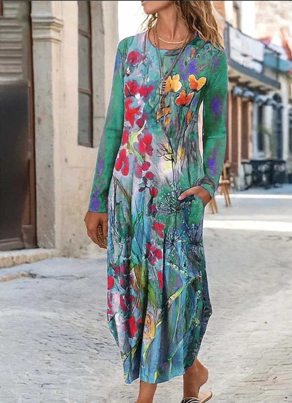 Women's Midi Dress Sheath Dress T Shirt Dress Tee Dress Vacation Casual Daily Regular Fit Floral Graphic