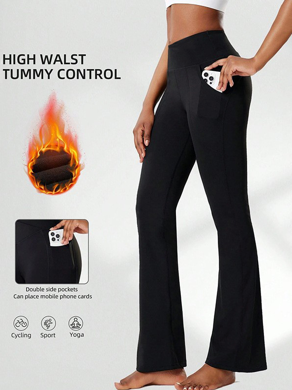 Autumn And Winter Brushed Velvet Flared Yoga Pants Slimming High Waist Hip Lifting Sports Pants