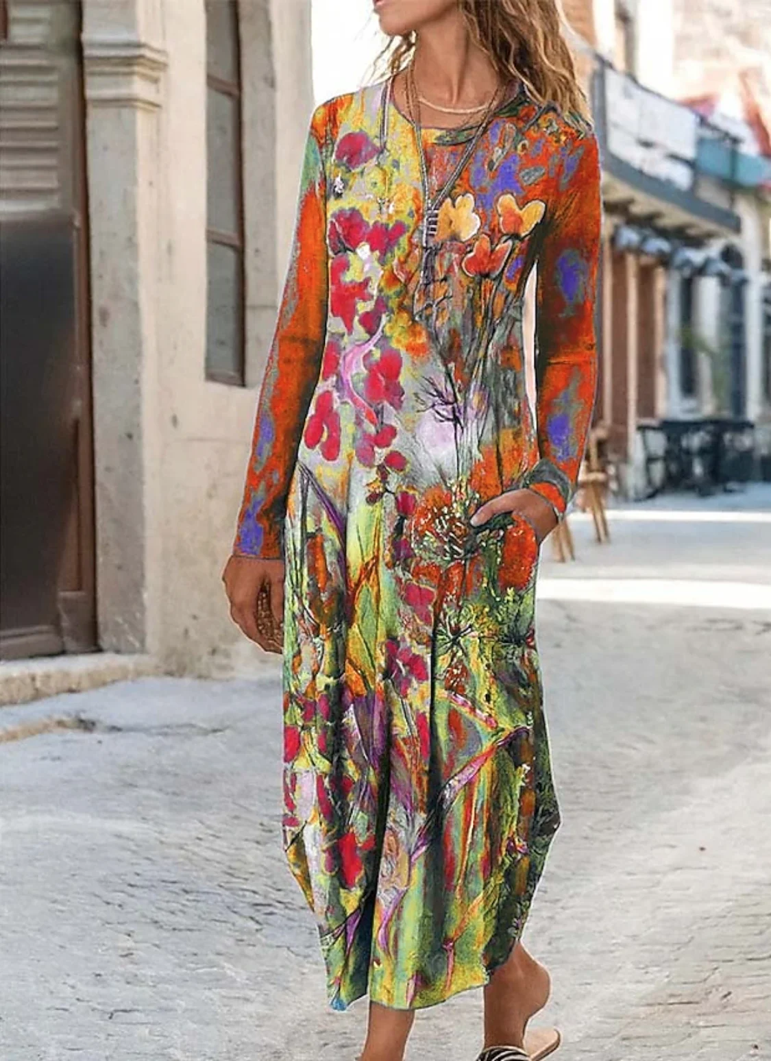 Women's Midi Dress Sheath Dress T Shirt Dress Tee Dress Vacation Casual Daily Regular Fit Floral Graphic