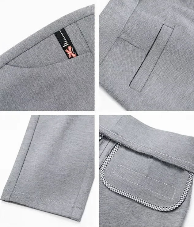 Elastic High Waist Casual Pants Stretch Gray Slim Women's Pants Straight Trousers