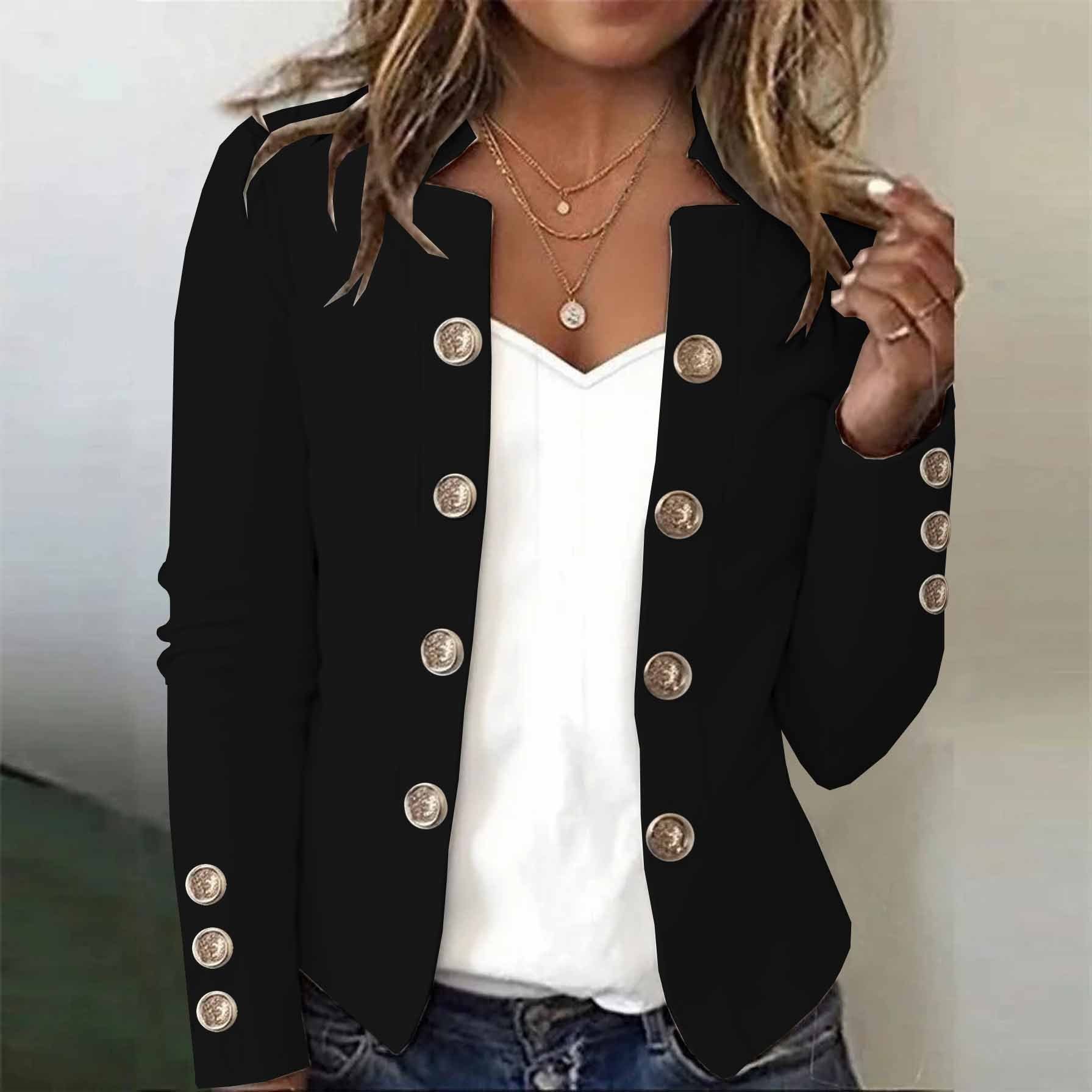 Women's Long-Sleeved Autumn And Winter Button-Down Blazer